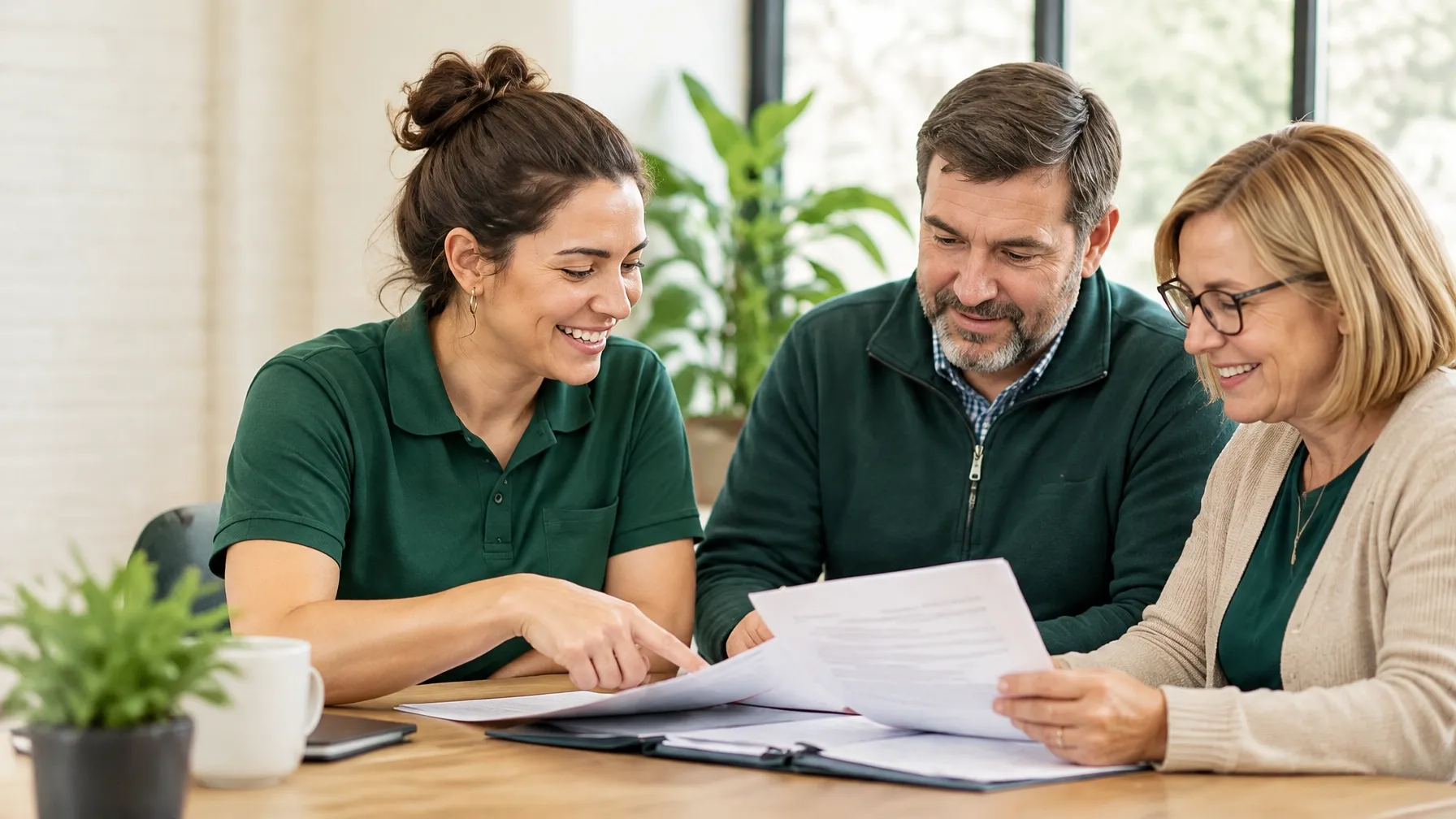 Australian disability support colleagues reviewing documents together